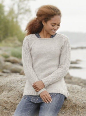 Irish Plaits by DROPS Design - Bluse Strikkeopskrift str. S - XXXL