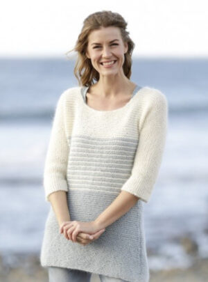 Irish Sea by DROPS Design - Bluse Strikkeopskrift str. S - XXXL