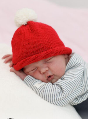 Itsy Bitsy Santa by DROPS Design - Baby Nissehue Strikkeopskrift str. Præmatur -3/4 år