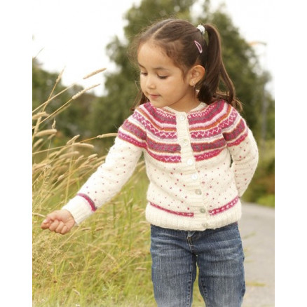 Jolie Fleur by DROPS Design - Jakke Strikkeopskrift str. 3/4 år - 11/12 år Jolie Fleur by DROPS Design - Jakke Strikkeopskrift str. 3/4 år - 11/12 år