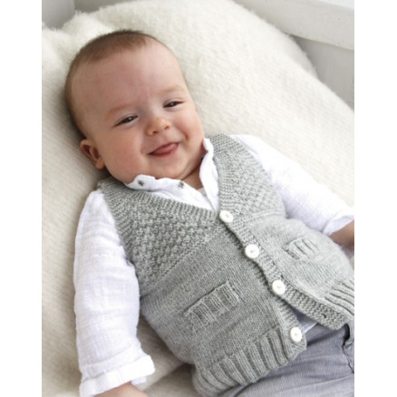 Junior by DROPS Design - Baby Vest Strikkeopskrift str. 1/3 mdr - 3/4 år Junior by DROPS Design - Baby Vest Strikkeopskrift str. 1/3 mdr - 3/4 år