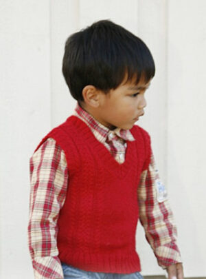 Justus by DROPS Design - Vest Strikkeopskrift str. 3/4 -11/12 år