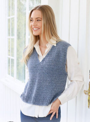 Lake View Vest by DROPS Design - Vest Hækleopskrift str. S - XXXL
