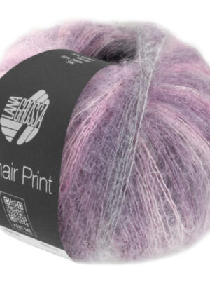 Lana Grossa Silkhair Print 429 Lilla/Pink/Grå/Mussegrå