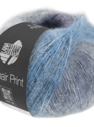 Lana Grossa Silkhair Print 431 Mussegrå/Lysegrå/Grå-lilla/Jeans/Grå-blå