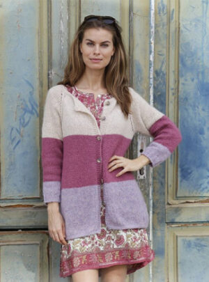 Lavender Rose by DROPS Design - Jakke Strikkeopskrift str. S - XXXL