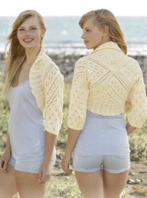 Lemon Cross by DROPS Design - Bolero Strikkeopskrift str. S - XXXL