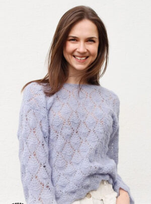 Lila Mist by DROPS Design - Bluse Strikkeopskrift str. S - XXXL