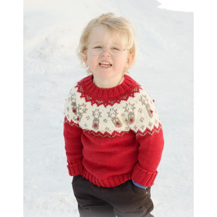 Little Red Nose by DROPS Design - Bluse Strikkeopskrift str. 12 mdr-12 år Little Red Nose by DROPS Design - Bluse Strikkeopskrift str. 12 mdr-12 år