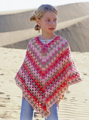 Little Sophie by DROPS Design - Poncho Hækleopskrift str. 5/7 - 12/14 år