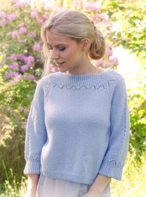 Lost in the Sky Top by DROPS Design - Bluse Strikkeopskrift str. S - XXXL