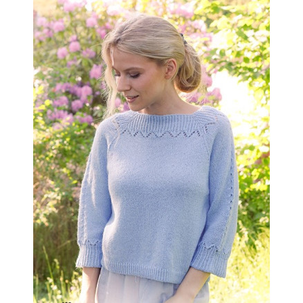 Lost in the Sky Top by DROPS Design - Bluse Strikkeopskrift str. S - XXXL Lost in the Sky Top by DROPS Design - Bluse Strikkeopskrift str. S - XXXL
