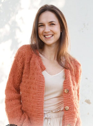 Maggie's Bricks Cardigan by DROPS Design - Cardigan Strikkeopskrift str. S - XXXL