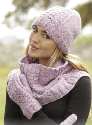 Malin by DROPS Design - Hue, vanter og hals strikkeopskrift str. S/M - L