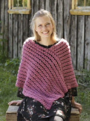 Malina by DROPS Design - Poncho Hækleopskrift str. S - XXXL