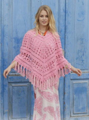 Mamma Mia by DROPS Design - Poncho Hækleopskrift str. S - XXXL