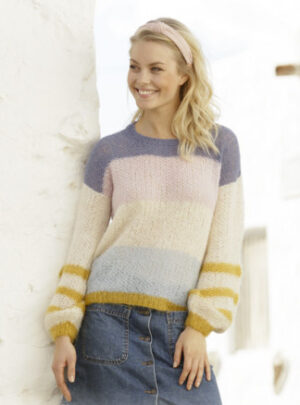 Mardi Gras by DROPS Design - Bluse Strikkeopskrift str. S - XXXL