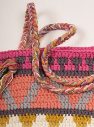 Market Day by DROPS Design - Taske med farvemønster Hækleopskrift