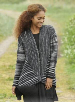 Midnight Roads by DROPS Design - Jakke Strikkeopskrift str. S - XXXL