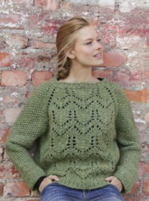 Miss Moss by DROPS Design - Bluse Strikkeopskrift str. S - XXXL