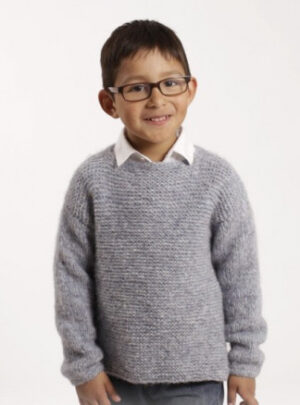 Modest Michael by DROPS Design - Bluse Strikkeopskrift str. 12/18 mdr - 9/10 år