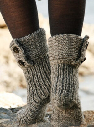 Moon Socks by DROPS Design - Tøfler Strikkeopskrift str. 35/37 - 40/42