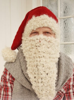 Mr. Kringle by DROPS Design - Nissehue, Halstørklæde og Nisseskæg Strikkeopskrift str. S/M - M/L