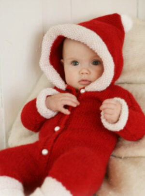 My First Christmas by DROPS Design - Baby Juledragt Strikkeopskrift str. 1/3 mdr - 3/4 år