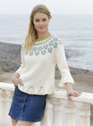 Myosotis by DROPS Design - Bluse Strikkeopskrift str. S - XXXL