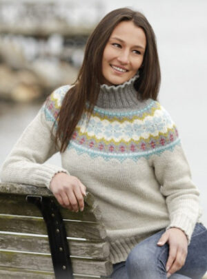 October Dream by DROPS Design - Bluse med nordisk mønster Strikkeopskrift str. S - XXXL