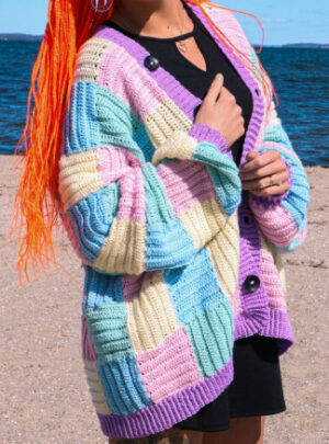 Oversized Firkants Cardigan af Rito Krea - Cardigan Hækleopskrift Onesize