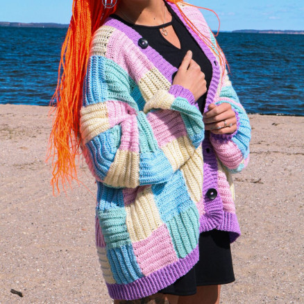 Oversized Firkants Cardigan af Rito Krea - Cardigan Hækleopskrift Onesize Oversized Firkants Cardigan af Rito Krea - Cardigan Hækleopskrift Onesize