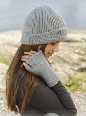 Paula by DROPS Design - Hue og fingerløse vanter strikkeopskrift str. S/M - M/L