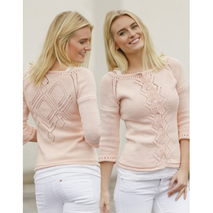 Peach Macaroon by DROPS Design - Jakke Strikkeopskrift str. S - XXXL Peach Macaroon by DROPS Design - Jakke Strikkeopskrift str. S - XXXL