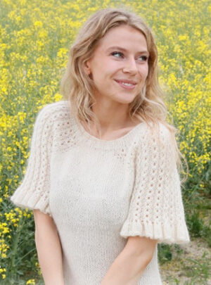 Pearlescent Top by DROPS Design - Bluse Strikkeopskrift str. S - XXXL