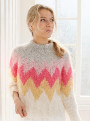 Pink Lemonade Sweater by DROPS Design - Bluse Strikkeopskrift str. S - XXXL