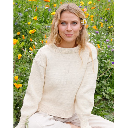 Prairie Rose Sweater by DROPS Design - Bluse Strikkeopskrift str. S - XXXL Prairie Rose Sweater by DROPS Design - Bluse Strikkeopskrift str. S - XXXL