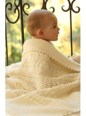Princess Chantilly by DROPS Design - Baby Tæppe Strikkeopskrift 65x80 cm