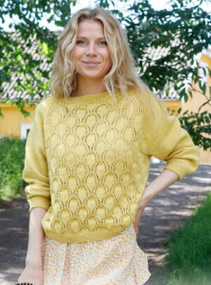 Queen Bee by DROPS Design - Bluse Strikkeopskrift str. S - XXXL