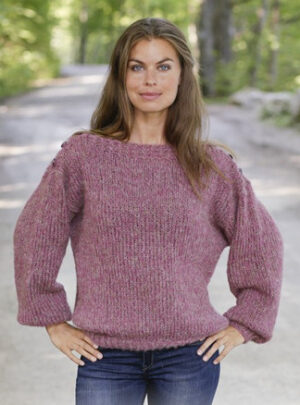 Raspberry Flirt by DROPS Design - Bluse Strikkeopskrift str. S - XXXL