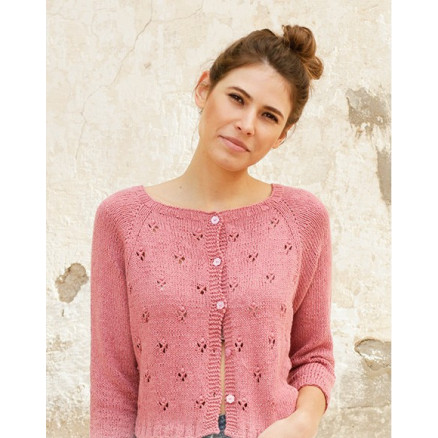 Raspberry Kiss by DROPS Design - Jakke Strikkeopskrift str. S - XXXL Raspberry Kiss by DROPS Design - Jakke Strikkeopskrift str. S - XXXL