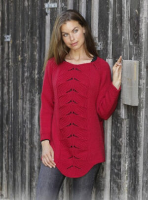 Red Tulip by DROPS Design - Bluse Strikkeopskrift str. S - XXXL