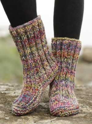 Ribbed Confetti by DROPS Design - Tøfler Strikkeopskrift str. 35/37 - 40/42