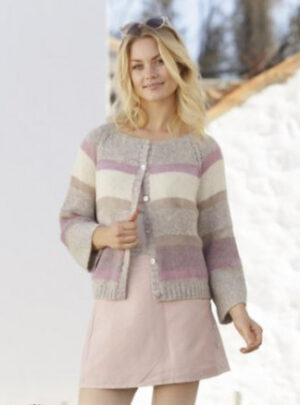 Rose Water Jacket by DROPS Design - Jakke Strikkeopskrift str. S - XXXL