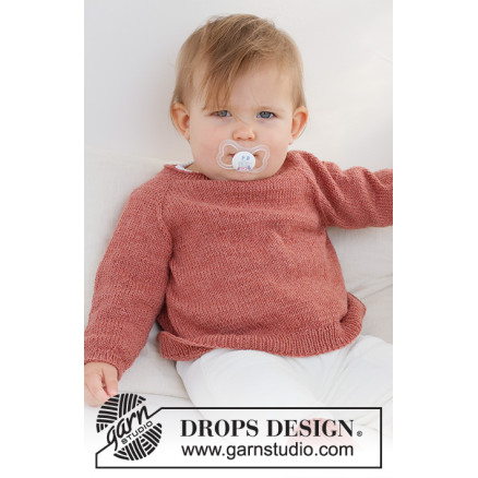 Rosy Cheeks Sweater by DROPS Design - Baby Bluse Strikkeopskrift str. 0/1 mdr - 3/4 år Rosy Cheeks Sweater by DROPS Design - Baby Bluse Strikkeopskrift str. 0/1 mdr - 3/4 år