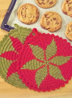Santa's Recipe by DROPS Design - Grydelap Hækleopskrift 24 cm - 2 stk