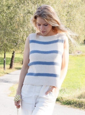 Sea Bird Top by DROPS Design - Top Strikkeopskrift str. S - XXXL
