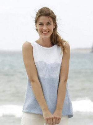 Sea Line by DROPS Design - Stribet top Strikkeopskrift str. S - XXXL