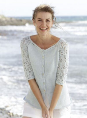 Sea Nymph Cardigan by DROPS Design - Jakke Strikkeopskrift str. S - XXXL
