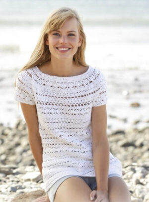 Seashore Bliss Top by DROPS Design - Top Hækleopskrift str. S - XXXL